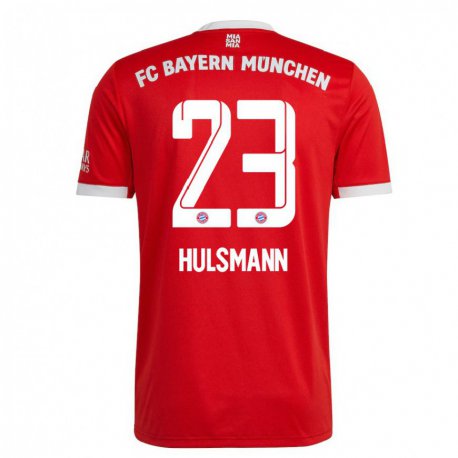Kandiny Miesten Tom Hulsmann #23 Neon Punainen Valkoinen Kotipaita 2022/23 Lyhythihainen Paita T-paita