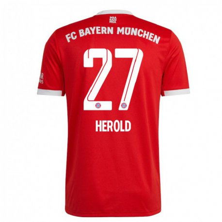 Kandiny Miesten David Herold #27 Neon Punainen Valkoinen Kotipaita 2022/23 Lyhythihainen Paita T-paita