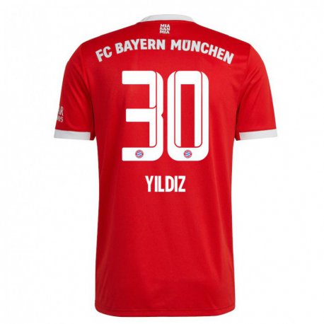 Kandiny Miesten Kenan Yildiz #30 Neon Punainen Valkoinen Kotipaita 2022/23 Lyhythihainen Paita T-paita