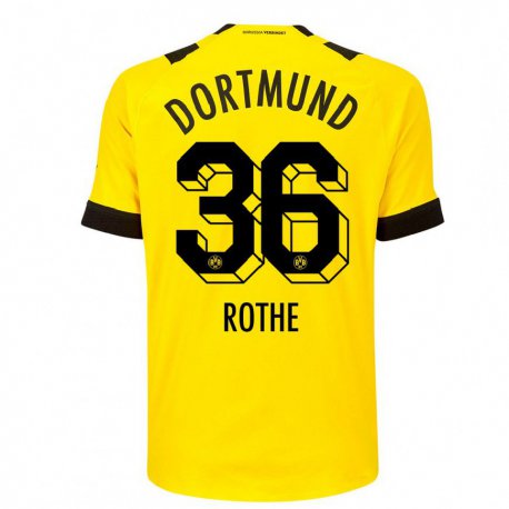 Kandiny Miesten Tom Rothe #36 Keltainen Kotipaita 2022/23 Lyhythihainen Paita T-paita