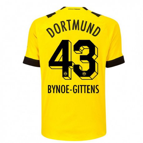 Kandiny Miesten Jamie Bynoe-gittens #43 Keltainen Kotipaita 2022/23 Lyhythihainen Paita T-paita