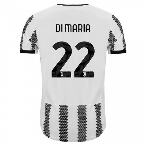 Kandiny Miesten Angel Di Maria #22 Valkoinen Musta Kotipaita 2022/23 Lyhythihainen Paita T-paita