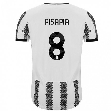 Kandiny Miesten Luciano Pisapia #8 Valkoinen Musta Kotipaita 2022/23 Lyhythihainen Paita T-paita