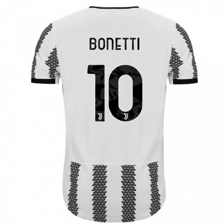 Kandiny Miesten Andrea Bonetti #10 Valkoinen Musta Kotipaita 2022/23 Lyhythihainen Paita T-paita