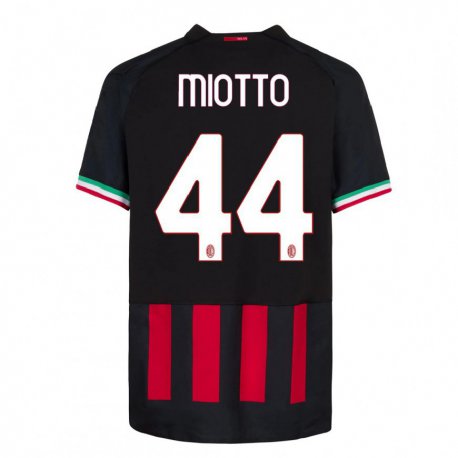 Kandiny Miesten Giorgia Miotto #44 Musta Punainen Kotipaita 2022/23 Lyhythihainen Paita T-paita