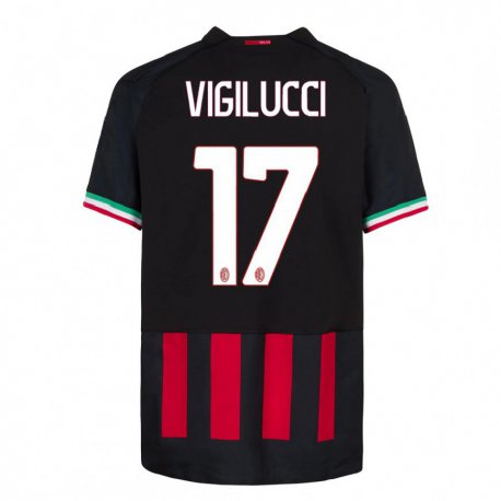 Kandiny Miesten Valery Vigilucci #17 Musta Punainen Kotipaita 2022/23 Lyhythihainen Paita T-paita