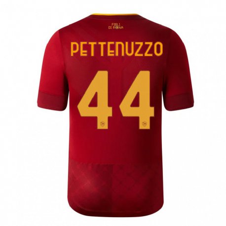 Kandiny Miesten Tecla Pettenuzzo #44 Ruskea Punainen Kotipaita 2022/23 Lyhythihainen Paita T-paita