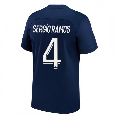 Kandiny Miesten Sergio Ramos #4 Tumma Sininen Punainen Kotipaita 2022/23 Lyhythihainen Paita T-paita