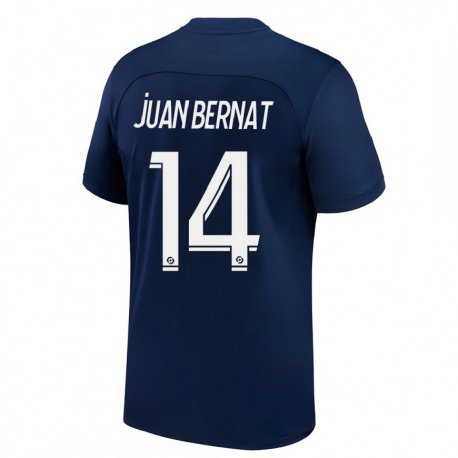 Kandiny Miesten Juan Bernat #14 Tumma Sininen Punainen Kotipaita 2022/23 Lyhythihainen Paita T-paita