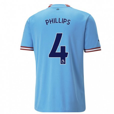 Kandiny Miesten Kalvin Phillips #4 Sininen Punainen Kotipaita 2022/23 Lyhythihainen Paita T-paita