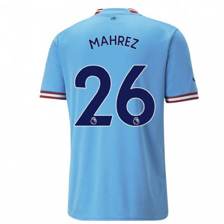 Kandiny Miesten Riyad Mahrez #26 Sininen Punainen Kotipaita 2022/23 Lyhythihainen Paita T-paita
