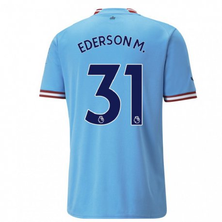 Kandiny Miesten Ederson Moraes #31 Sininen Punainen Kotipaita 2022/23 Lyhythihainen Paita T-paita
