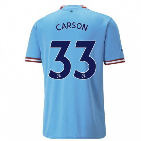 Kandiny Miesten Scott Carson #33 Sininen Punainen Kotipaita 2022/23 Lyhythihainen Paita T-paita