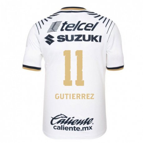 Kandiny Miesten Carlos Gutierrez #11 Valkoinen Denim Kotipaita 2022/23 Lyhythihainen Paita T-paita