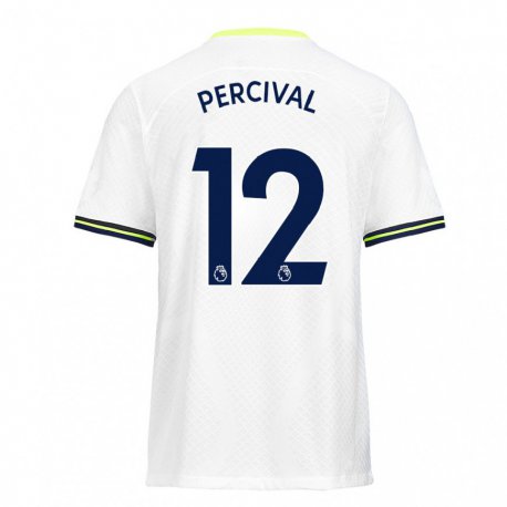 Kandiny Miesten Ria Percival #12 Valkoinen Vihreä Kotipaita 2022/23 Lyhythihainen Paita T-paita