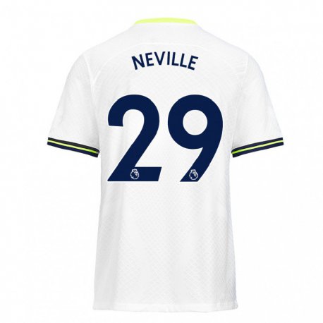 Kandiny Miesten Ashleigh Neville #29 Valkoinen Vihreä Kotipaita 2022/23 Lyhythihainen Paita T-paita
