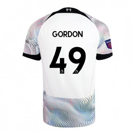 Kandiny Miesten Kaide Gordon #49 Valkoinen Värikäs Vieraspaita 2022/23 Lyhythihainen Paita T-paita