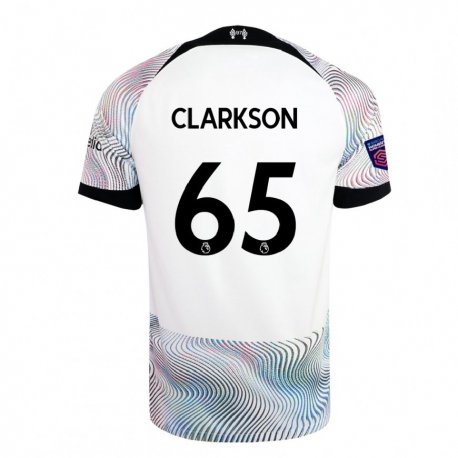Kandiny Miesten Leighton Clarkson #65 Valkoinen Värikäs Vieraspaita 2022/23 Lyhythihainen Paita T-paita