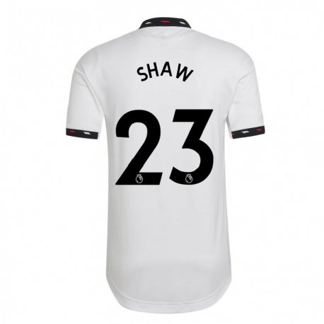 Kandiny Miesten Luke Shaw #23 Valkoinen Vieraspaita 2022/23 Lyhythihainen Paita T-paita