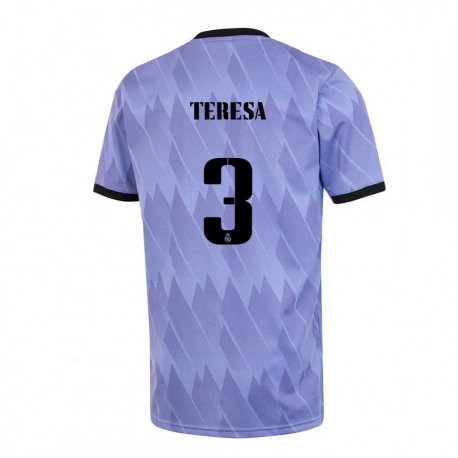 Kandiny Miesten Teresa Abelleira #3 Purppura Musta Vieraspaita 2022/23 Lyhythihainen Paita T-paita