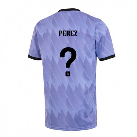 Kandiny Miesten Yeray Perez #0 Purppura Musta Vieraspaita 2022/23 Lyhythihainen Paita T-paita