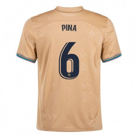 Kandiny Miesten Claudia Pina #6 Kulta Vieraspaita 2022/23 Lyhythihainen Paita T-paita
