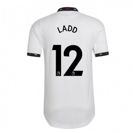 Kandiny Miesten Hayley Ladd #12 Valkoinen Vieraspaita 2022/23 Lyhythihainen Paita T-paita