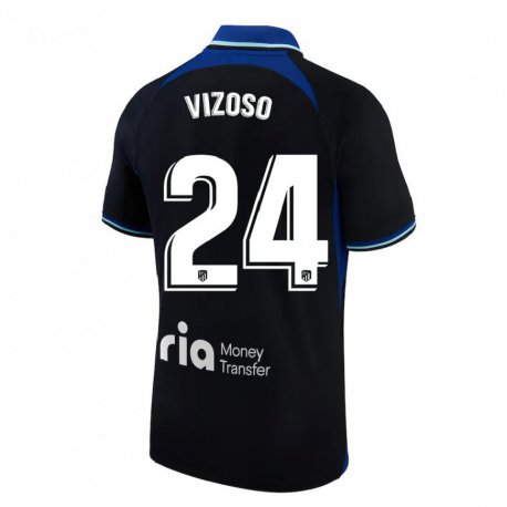 Kandiny Miesten Paula Vizoso #24 Musta Valkoinen Sininen Vieraspaita 2022/23 Lyhythihainen Paita T-paita