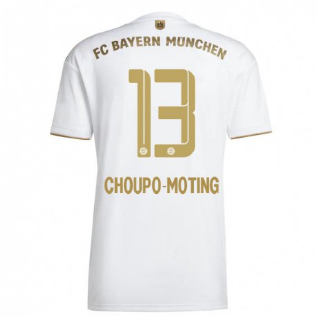 Kandiny Miesten Eric Maxim Choupo-moting #13 Valkoinen Kulta Vieraspaita 2022/23 Lyhythihainen Paita T-paita