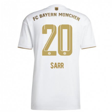 Kandiny Miesten Bouna Sarr #20 Valkoinen Kulta Vieraspaita 2022/23 Lyhythihainen Paita T-paita