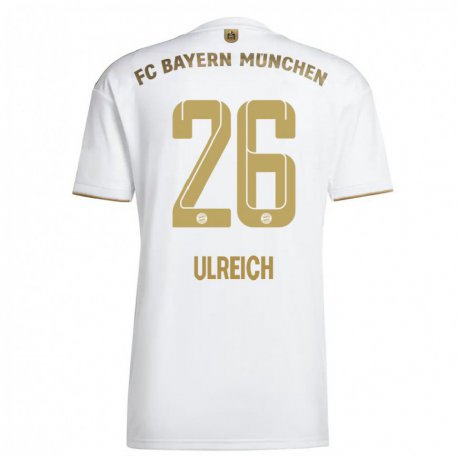 Kandiny Miesten Sven Ulreich #26 Valkoinen Kulta Vieraspaita 2022/23 Lyhythihainen Paita T-paita