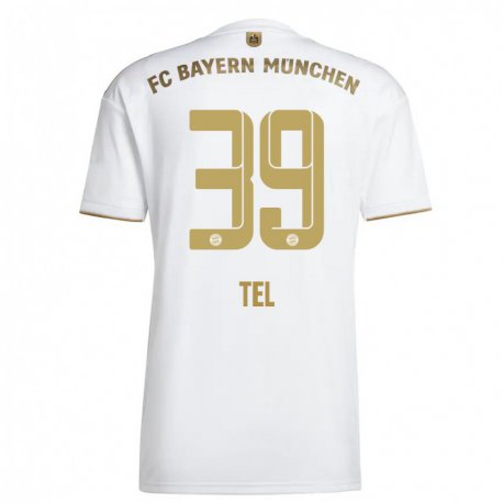 Kandiny Miesten Mathys Tel #39 Valkoinen Kulta Vieraspaita 2022/23 Lyhythihainen Paita T-paita