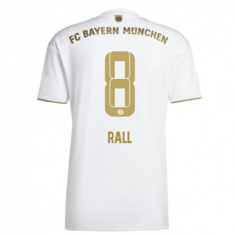Kandiny Miesten Maximiliane Rall #8 Valkoinen Kulta Vieraspaita 2022/23 Lyhythihainen Paita T-paita