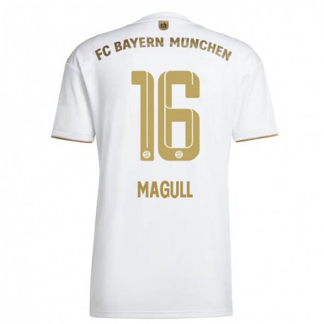 Kandiny Miesten Lina Magull #16 Valkoinen Kulta Vieraspaita 2022/23 Lyhythihainen Paita T-paita