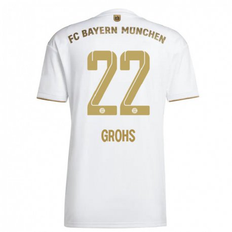 Kandiny Miesten Maria Luisa Grohs #22 Valkoinen Kulta Vieraspaita 2022/23 Lyhythihainen Paita T-paita
