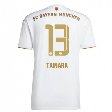 Kandiny Miesten Tainara #13 Valkoinen Kulta Vieraspaita 2022/23 Lyhythihainen Paita T-paita