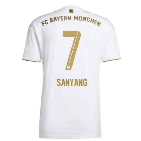 Kandiny Miesten Mamin Sanyang #7 Valkoinen Kulta Vieraspaita 2022/23 Lyhythihainen Paita T-paita