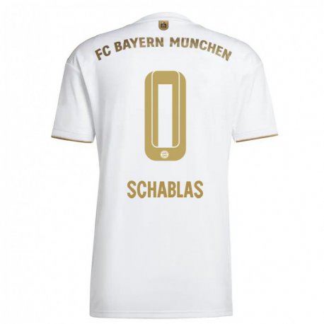 Kandiny Miesten Matteo Schablas #0 Valkoinen Kulta Vieraspaita 2022/23 Lyhythihainen Paita T-paita