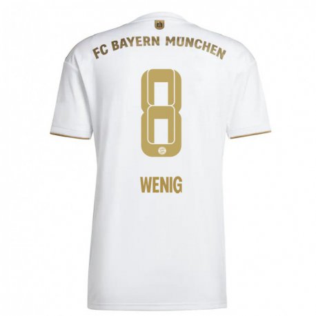 Kandiny Miesten Marcel Wenig #8 Valkoinen Kulta Vieraspaita 2022/23 Lyhythihainen Paita T-paita