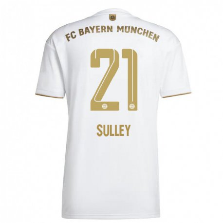Kandiny Miesten Williams Baffour Sulley #21 Valkoinen Kulta Vieraspaita 2022/23 Lyhythihainen Paita T-paita