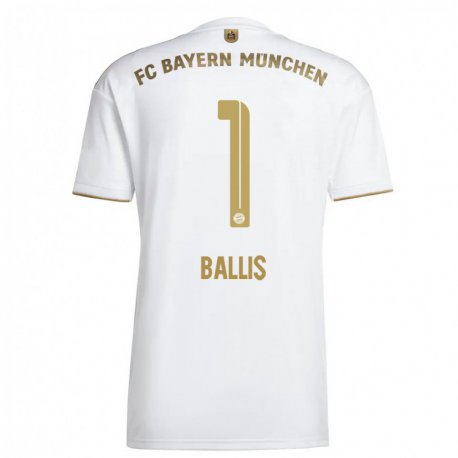 Kandiny Miesten Benjamin Ballis #1 Valkoinen Kulta Vieraspaita 2022/23 Lyhythihainen Paita T-paita