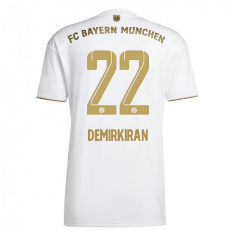 Kandiny Miesten Ediz Demirkiran #22 Valkoinen Kulta Vieraspaita 2022/23 Lyhythihainen Paita T-paita