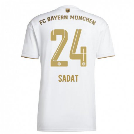 Kandiny Miesten Mudaser Sadat #24 Valkoinen Kulta Vieraspaita 2022/23 Lyhythihainen Paita T-paita