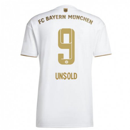 Kandiny Miesten Samuel Unsold #9 Valkoinen Kulta Vieraspaita 2022/23 Lyhythihainen Paita T-paita