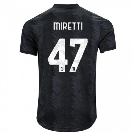 Kandiny Miesten Fabio Miretti #47 Tumma Musta Vieraspaita 2022/23 Lyhythihainen Paita T-paita