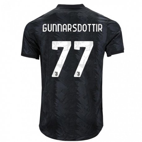 Kandiny Miesten Sara Bjork Gunnarsdottir #77 Tumma Musta Vieraspaita 2022/23 Lyhythihainen Paita T-paita