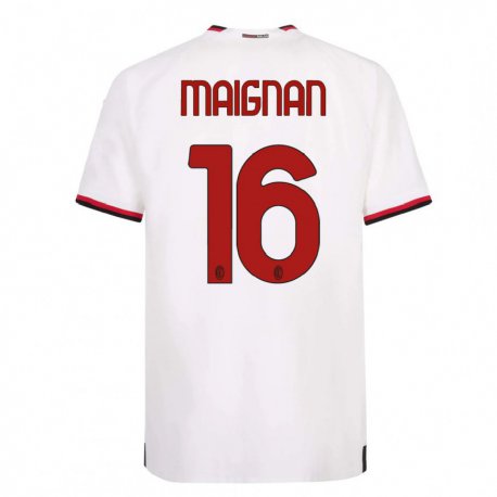 Kandiny Miesten Mike Maignan #16 Valkoinen Punainen Vieraspaita 2022/23 Lyhythihainen Paita T-paita
