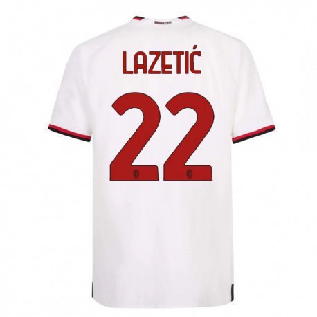 Kandiny Miesten Marko Lazetic #22 Valkoinen Punainen Vieraspaita 2022/23 Lyhythihainen Paita T-paita