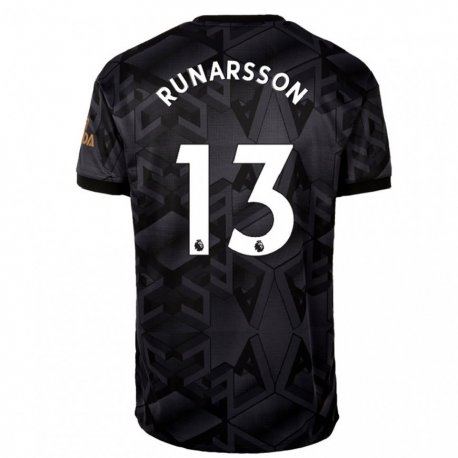 Kandiny Miesten Runar Alex Runarsson #13 Musta Harmaa Vieraspaita 2022/23 Lyhythihainen Paita T-paita