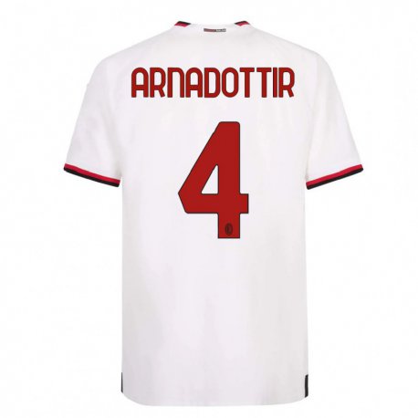 Kandiny Miesten Guony Arnadottir #4 Valkoinen Punainen Vieraspaita 2022/23 Lyhythihainen Paita T-paita